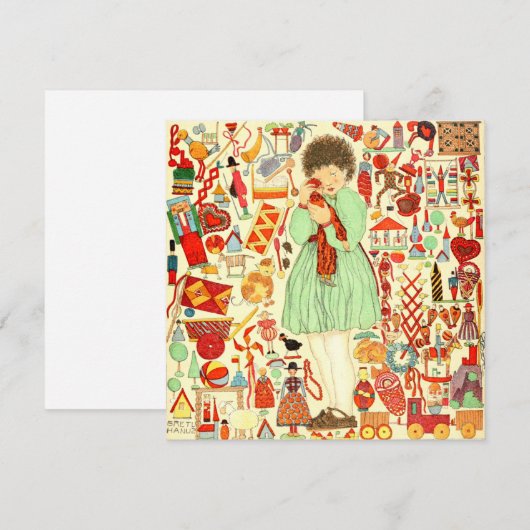 Vintage-kerstKaart | kerstcadeautjes Feestdagenkaart (Voorkant / Achterkant)