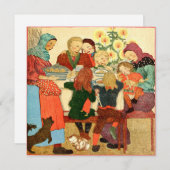 Vintage-kerstkaart | Kerstdiner Feestdagenkaart (Voorkant / Achterkant)