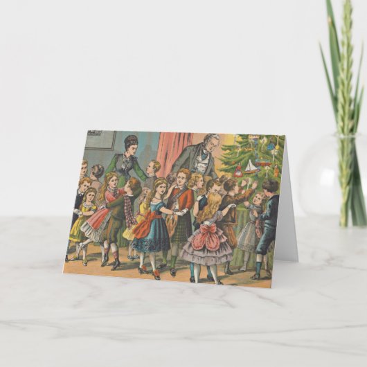 Vintage-kerstkaart | Kerstfeest Feestdagen Kaart (Voorkant)