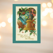 Vintage-kerstkaart | kerstgordels feestdagen kaart