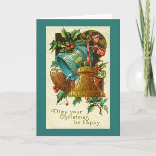 Vintage-kerstkaart | kerstgordels feestdagen kaart (Voorkant)