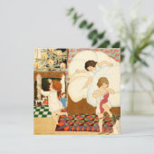 Vintage-kerstkaart | Kerstkinderen Feestdagenkaart (Staand voorkant)