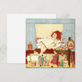 Vintage-kerstkaart | Kerstochtendspeelgoed Feestdagenkaart (Voorkant / Achterkant)