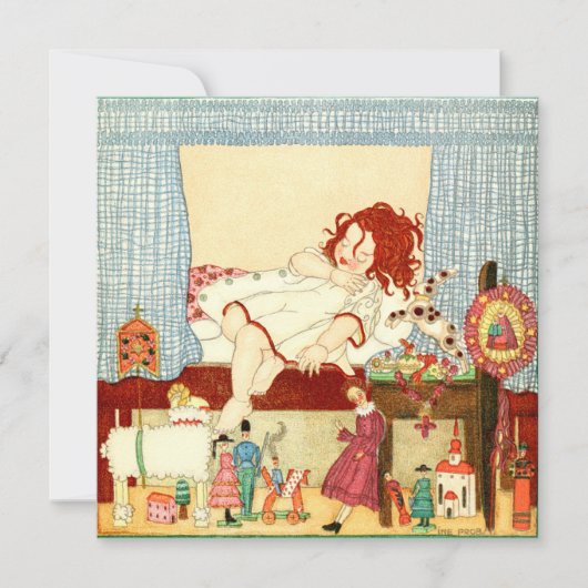 Vintage-kerstkaart | Kerstochtendspeelgoed Feestdagenkaart (Voorkant)