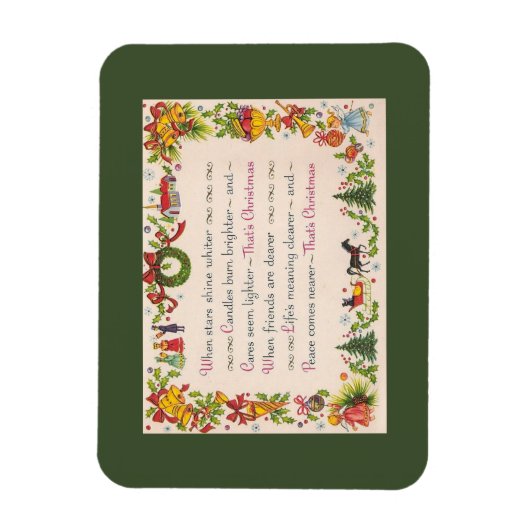 Vintage kerstkaart Magnet Magneet (Verticaal)