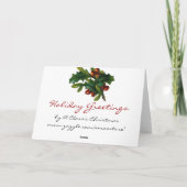 Vintage Kerstkaart met Meisje Feestdagen Kaart (Achterkant)