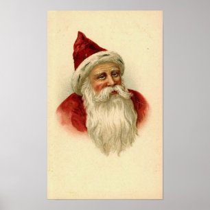 Vintage kerstkaart poster