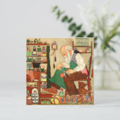 Vintage-kerstkaart | Santa Claus Feestdagenkaart (Staand voorkant)