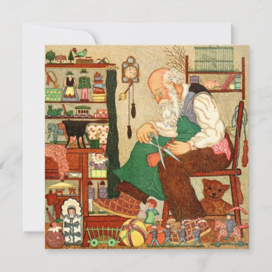 Vintage-kerstkaart | Santa Claus Feestdagenkaart (Voorkant)