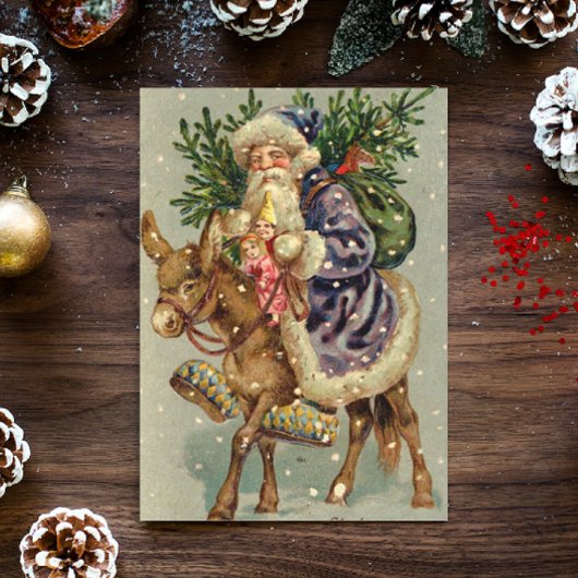 Vintage-kerstkaart | Sinterklaas Feestdagen Kaart