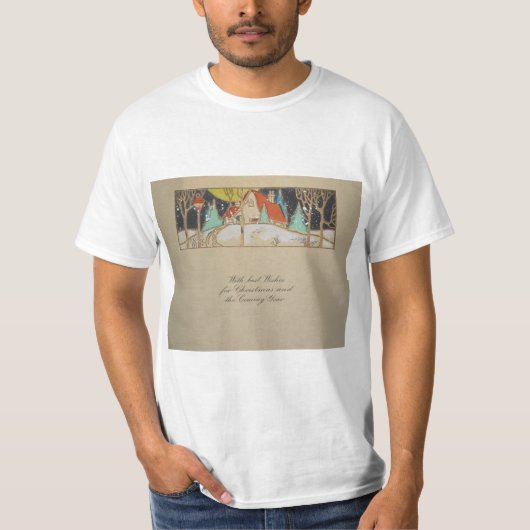 Vintage kerstkaart t-shirt (Voorkant)