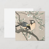 Vintage-kerstkaart | Vogels in een Holly Branch Feestdagenkaart (Voorkant / Achterkant)