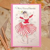 Vintage kerstkaart voor dochter