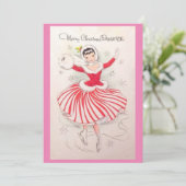 Vintage kerstkaart voor dochter (Staand voorkant)