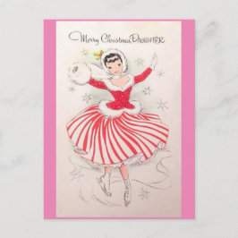 Vintage kerstkaart voor dochter feestdagenkaart