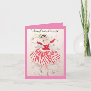 Vintage kerstkaart voor dochter kaart