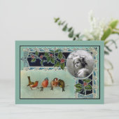 Vintage-kerstkaart voor Sjabloon met kerstmis (Staand voorkant)