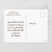 Vintage kerstkaart waterverf illustratie feestdagenkaart (Achterkant)