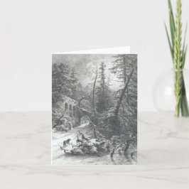 Vintage kerstkaart WINTER FOREST (1871) Feestdagen Kaart