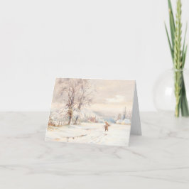 Vintage-kerstkaart WINTER LANDSCAPE (c. 1860) Feestdagen Kaart