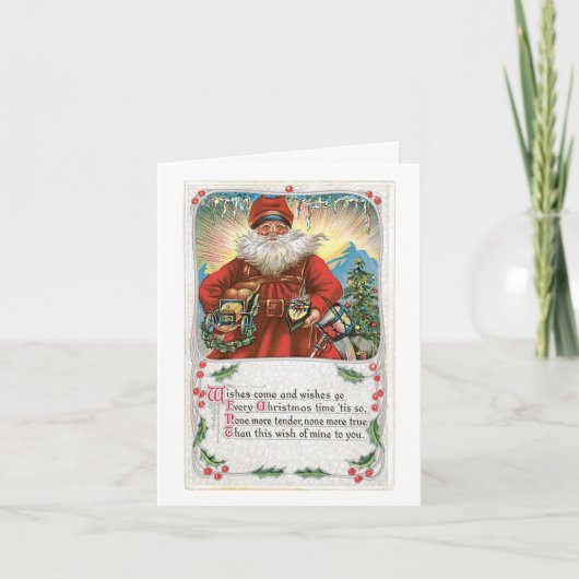 Vintage-kerstkaart - Wishes to Go Feestdagen Kaart (Voorkant)