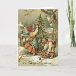 Vintage Kerstkaart - zeer zoete kaart