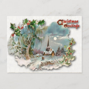 Vintage kerstkaarten aankondigingskaart