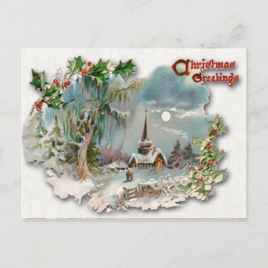 Vintage kerstkaarten aankondigingskaart (Voorkant)