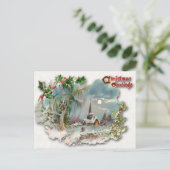 Vintage kerstkaarten aankondigingskaart (Staand voorkant)