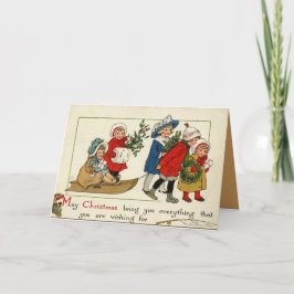 Vintage kerstkaarten feestdagen kaart