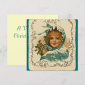 Vintage kerstkaarten feestdagenkaart (Voorkant / Achterkant)