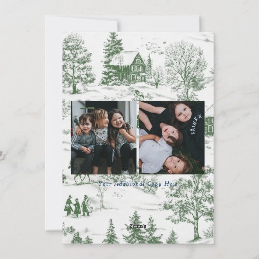 Vintage kerstkaarten gedrukt of digitaal feestdagenkaart (Achterkant)