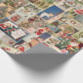 Vintage-kerstkaartenholiday Cadeaupapier (Hoek)