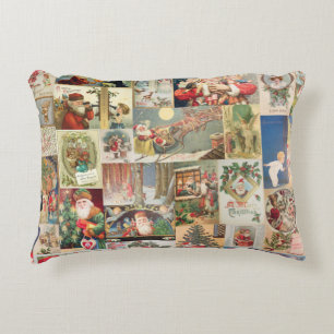 Vintage-kerstkaartenholiday Decoratief Kussen