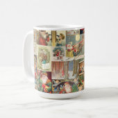 Vintage-kerstkaartenholiday Koffiemok (Voorkant links)
