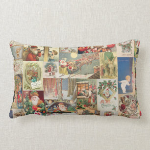 Vintage-kerstkaartenholiday Kussen