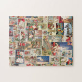 Vintage-kerstkaartenholiday Legpuzzel (Horizontaal)