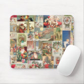 Vintage-kerstkaartenholiday Muismat (Met muis)