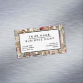 Vintage-kerstkaartenholiday Visitekaartje Magneet (Voorbeeld)