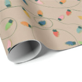 Vintage-kerstkaartenlampjes op Kraft Cadeaupapier (Rol Hoek)