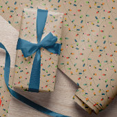 Vintage-kerstkaartenlampjes op Kraft Cadeaupapier