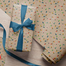 Vintage-kerstkaartenlampjes op Kraft