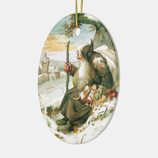Vintage-kerstkaartenversiering Keramisch Ornament (Links)