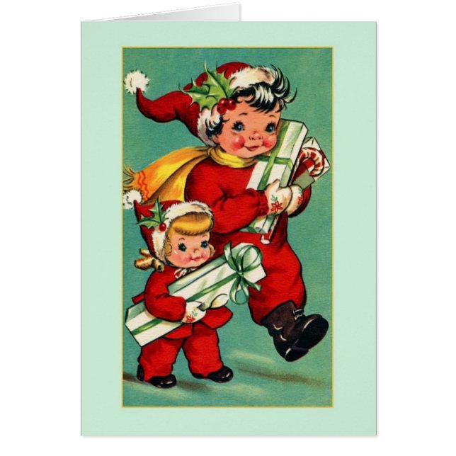 Vintage-kerstkaartje (Voorkant)