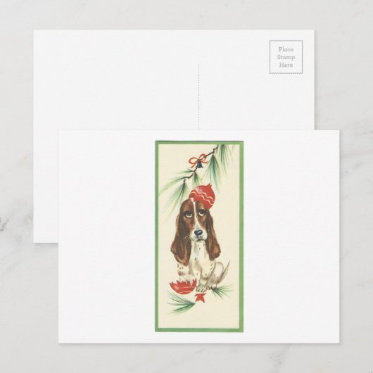 Vintage-kerstkaartje voor kerstcadeau feestdagenkaart (Voorkant / Achterkant)