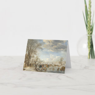 Vintage-kerstkaartWINTER IN HOLLAND (1645) Feestdagen Kaart