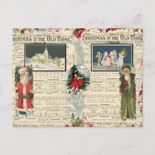 Vintage kerstkana's, kinderen, Briefkaart