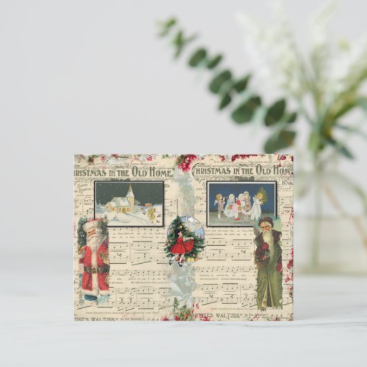 Vintage kerstkana's, kinderen, Briefkaart (Staand voorkant)