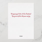 Vintage kerstkardinalen foto lijst folie folie feestdagenkaart (Achterkant)