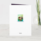 Vintage kerstkat bericht toevoegen retro kaart (Achterkant)